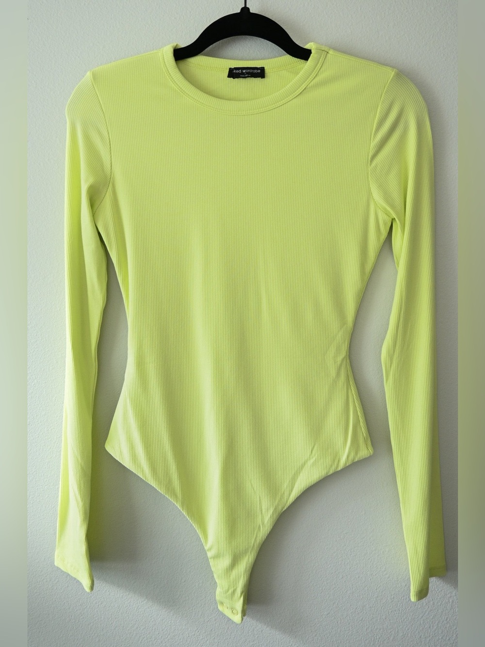 Naked Wardrobe Chartreuse Bodysuit